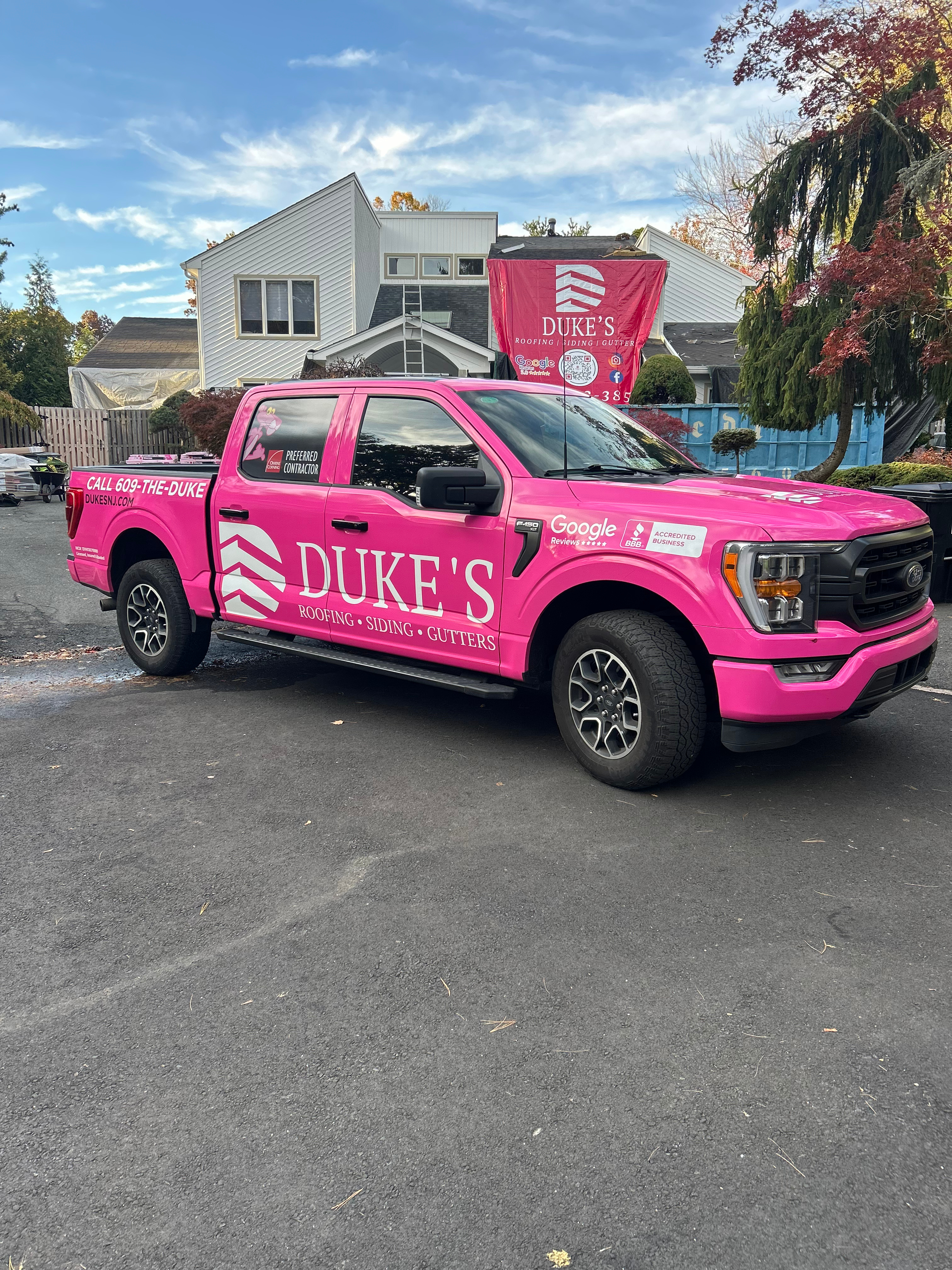 Duke's Roofing service truck